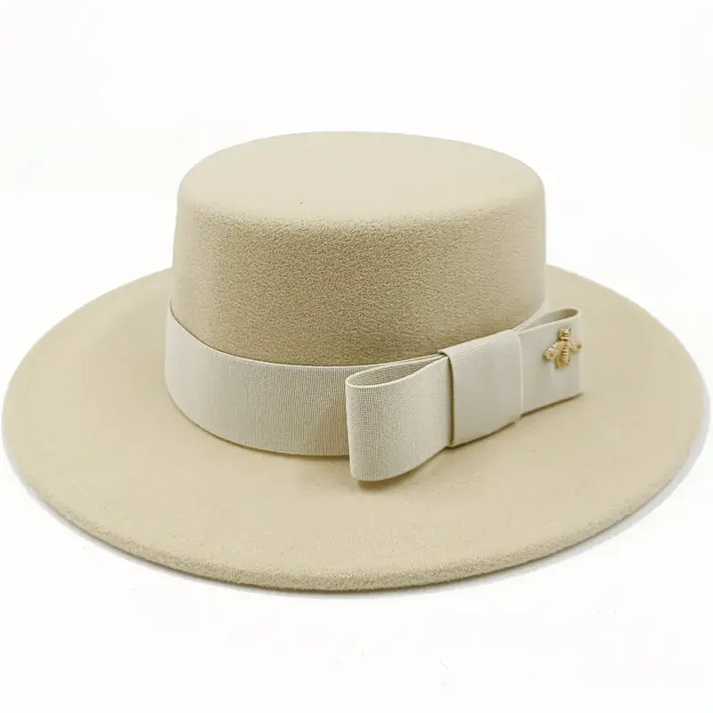 Bow Tie Fedora Hat Winter Round Bumpy Surface Flat Top Bow Tie Elastic Band Men's and Women's Red Jazz Hat Fedora - SHOWLU FASHION STORE