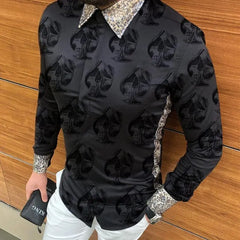 Anel Demosthene General Store 0 02 Print / S Casual Loose Turn-down Collar Mens Shirts Vintage Printing Button Short Sleeve Tops 2021 Summer Men Clothing Fashion Streetwear