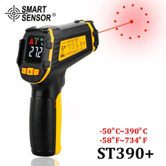 Showlu Fashion Store 0 ST390 Digital Infrared Thermometer Laser Temperature Meter Non-contact Pyrometer Imager Hygrometer IR Termometro Color LCD Light Alarm
