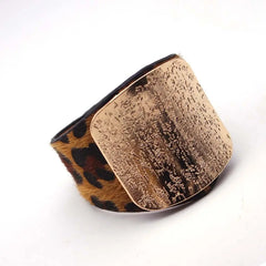 Showlu Store Nation 0 29 Fashion Leopard Leather Bracelet For Women Simple All-Match V Word Wide Charm Cuff Wrap Bracelet Femme Wristband Jewelry