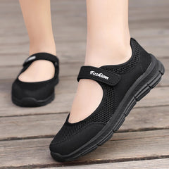 Summer Women Casual Shoes Soft Portable Sneakers Walking Shoes Flat Soles for Women Breathable Slip on White Shoes SHOWLU FASHION STORE