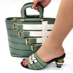 Doershow  Italian Shoes And Bag Sets For Evening Party With Stones Italian Leather Handbags Match Bags!HOP1-25 SHOWLU FASHION STORE