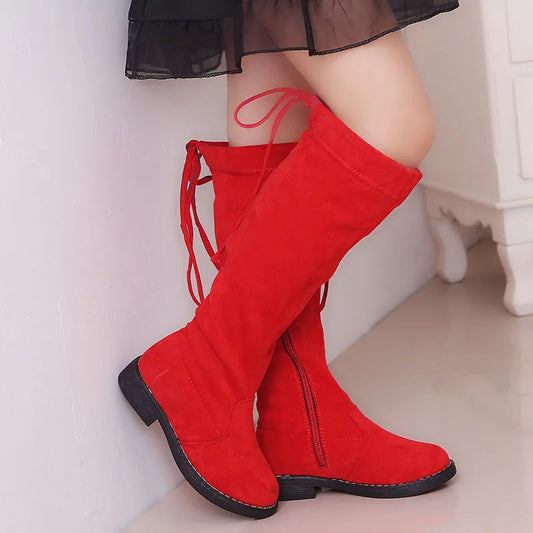 Fashion Girls Boots Children's Long Boots Soft Knee-High Boots Kids Princess Shoes Autumn Winter Warm Toddler Girls Botas D908 SHOWLU FASHION STORE