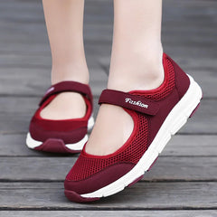 Summer Women Casual Shoes Soft Portable Sneakers Walking Shoes Flat Soles for Women Breathable Slip on White Shoes SHOWLU FASHION STORE