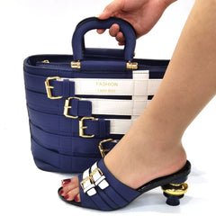 Doershow  Italian Shoes And Bag Sets For Evening Party With Stones Italian Leather Handbags Match Bags!HOP1-25 SHOWLU FASHION STORE