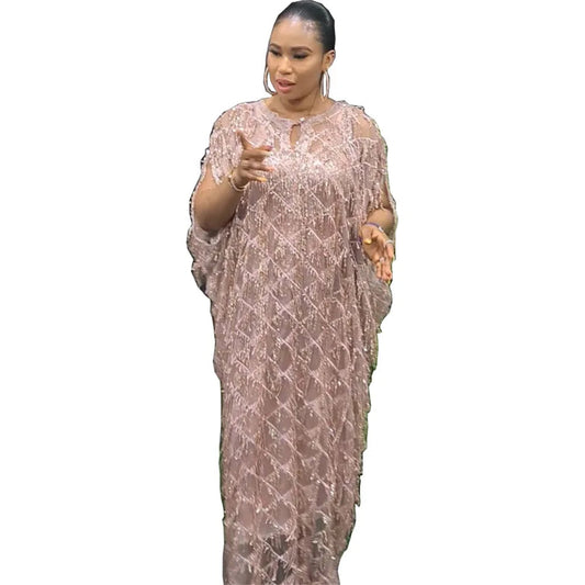 Autumn Fashion Style African Women Solid Color Plus Size Long Dress  African Dresses for Women SHOWLU FASHION STORE