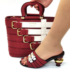 Doershow  Italian Shoes And Bag Sets For Evening Party With Stones Italian Leather Handbags Match Bags!HOP1-25 SHOWLU FASHION STORE