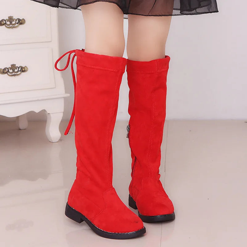Fashion Girls Boots Children's Long Boots Soft Knee-High Boots Kids Princess Shoes Autumn Winter Warm Toddler Girls Botas D908 SHOWLU FASHION STORE