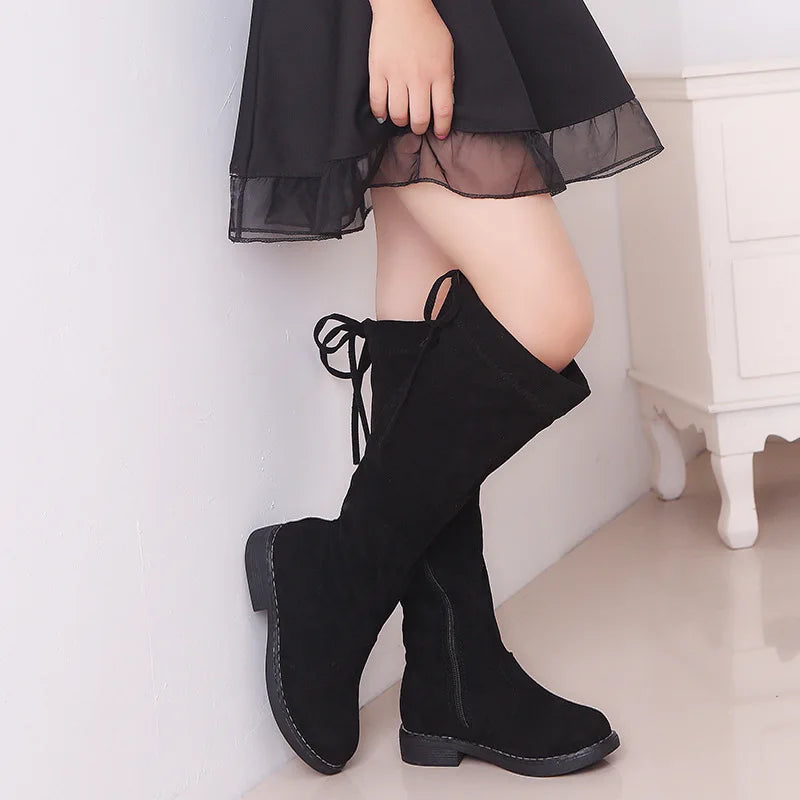 Fashion Girls Boots Children's Long Boots Soft Knee-High Boots Kids Princess Shoes Autumn Winter Warm Toddler Girls Botas D908 SHOWLU FASHION STORE