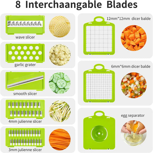 13 in 1 food chopper onion chopper Vegetable Cutter Fruit Slicer grater paring knife chopper grinder kitchen  gadgets