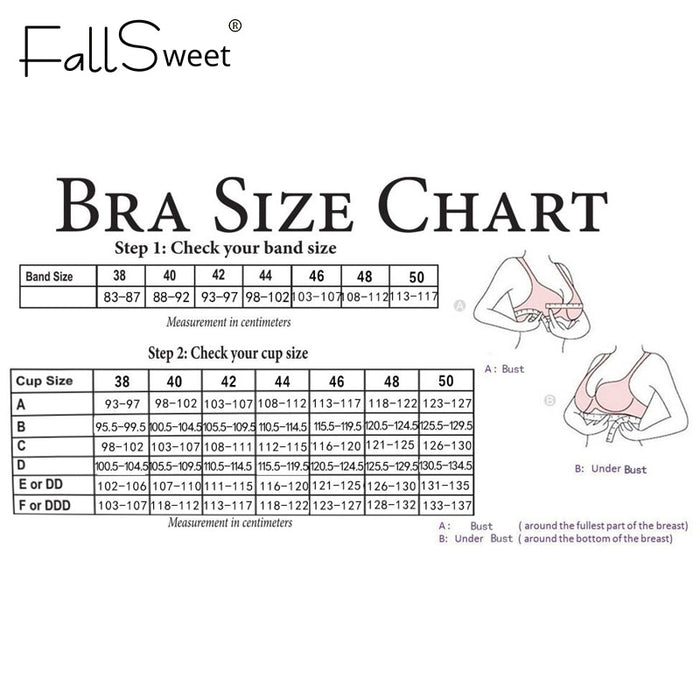 FallSweet Push Up Padded Bras for Women Lace Plus Size Bra Add Two Cup —  Showlu Fashion Store