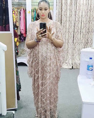 Autumn Fashion Style African Women Solid Color Plus Size Long Dress  African Dresses for Women SHOWLU FASHION STORE