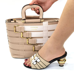 Doershow  Italian Shoes And Bag Sets For Evening Party With Stones Italian Leather Handbags Match Bags!HOP1-25 SHOWLU FASHION STORE