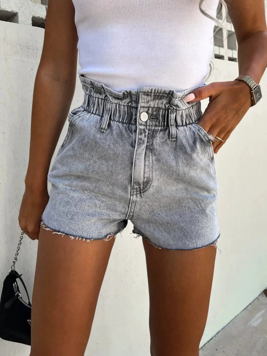 Jeans European and American - Style Lace Denim with Hole Hot Pants - SHOWLU FASHION STORE