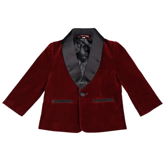 Showlu Fashion Store 0 ONE JACKET 2 / 12M  70-80 CM Kids 1 Year Birthday Dress Baby Boys Green Velvet Blazer Jacket Pants Photograph Suit Children Wedding Performance Party Wear