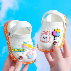 Showlu Fashion Store 0 Kids Sandals Hole Children's Shoes Slippers Soft Anti-Skid Cartoon DIY Design Hole Baby Shoes Sandy Beach For Boys Girls