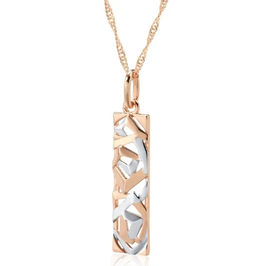Showlu Fashion Store 0 Kinel New Fashion Square Wide Pendant Necklace for Women 585 Rose Gold Silver Color Mix Boho Long Necklace Ethnic Retro Jewelry