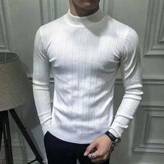 Showlu Fashion Store 0 QJMYN2  A02 / M Korean Fashion Autumn Men Casual Vintage Style Sweater Wool Turtleneck Oversize 2023 Winter Men Warm Cotton Pullovers Sweaters