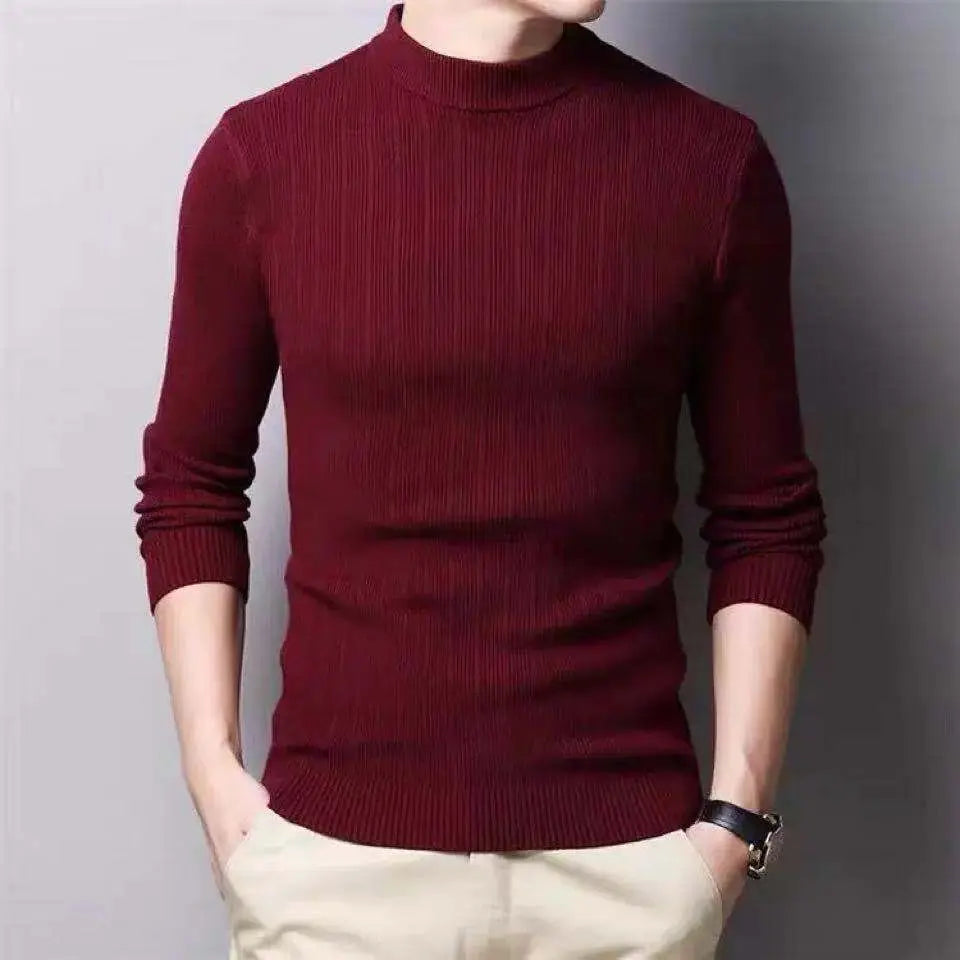 Showlu Fashion Store 0 QJMYN2  A05 / M Korean Fashion Autumn Men Casual Vintage Style Sweater Wool Turtleneck Oversize 2023 Winter Men Warm Cotton Pullovers Sweaters