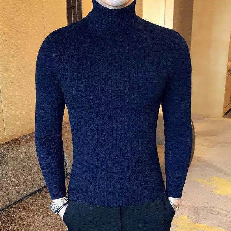 Showlu Fashion Store 0 QJMYN2  B04 / M Korean Fashion Autumn Men Casual Vintage Style Sweater Wool Turtleneck Oversize 2023 Winter Men Warm Cotton Pullovers Sweaters