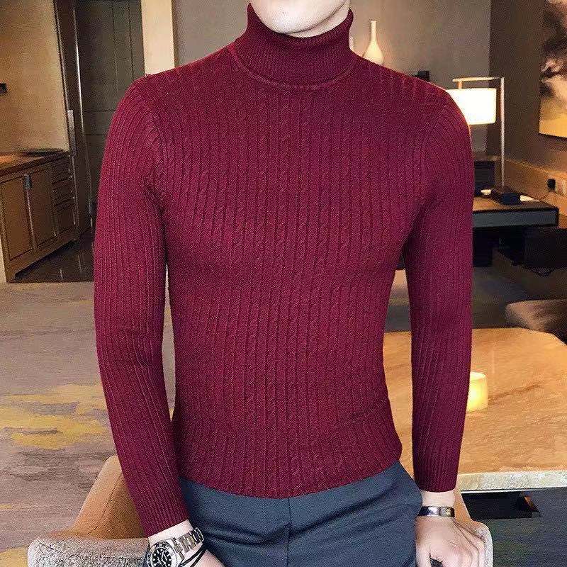 Showlu Fashion Store 0 QJMYN2  B03 / M Korean Fashion Autumn Men Casual Vintage Style Sweater Wool Turtleneck Oversize 2023 Winter Men Warm Cotton Pullovers Sweaters