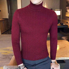 Showlu Fashion Store 0 QJMYN2  B03 / M Korean Fashion Autumn Men Casual Vintage Style Sweater Wool Turtleneck Oversize 2023 Winter Men Warm Cotton Pullovers Sweaters