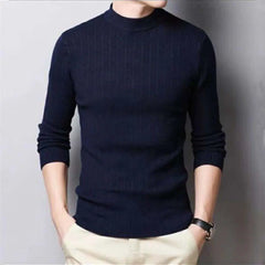 Showlu Fashion Store 0 QJMYN2  A04 / M Korean Fashion Autumn Men Casual Vintage Style Sweater Wool Turtleneck Oversize 2023 Winter Men Warm Cotton Pullovers Sweaters