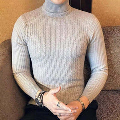 Showlu Fashion Store 0 QJMYN2  B05 / M Korean Fashion Autumn Men Casual Vintage Style Sweater Wool Turtleneck Oversize 2023 Winter Men Warm Cotton Pullovers Sweaters