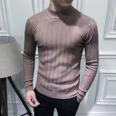 Showlu Fashion Store 0 Korean Fashion Autumn Men Casual Vintage Style Sweater Wool Turtleneck Oversize 2023 Winter Men Warm Cotton Pullovers Sweaters