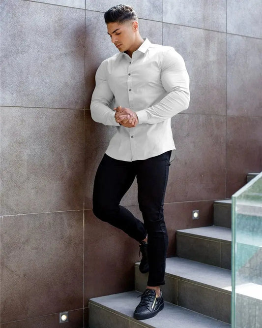 Long Sleeve Workout Clothes Muscle - Free and Opaque Men's Shirt - SHOWLU FASHION STORE