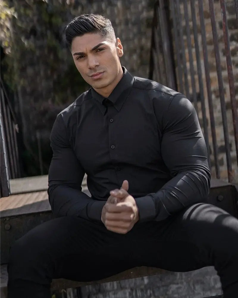 Long Sleeve Workout Clothes Muscle - Free and Opaque Men's Shirt - SHOWLU FASHION STORE