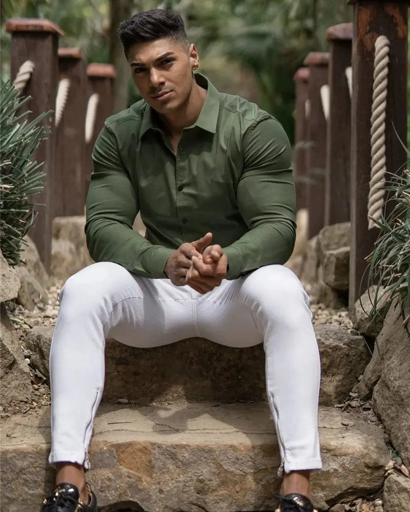 Long Sleeve Workout Clothes Muscle - Free and Opaque Men's Shirt - SHOWLU FASHION STORE