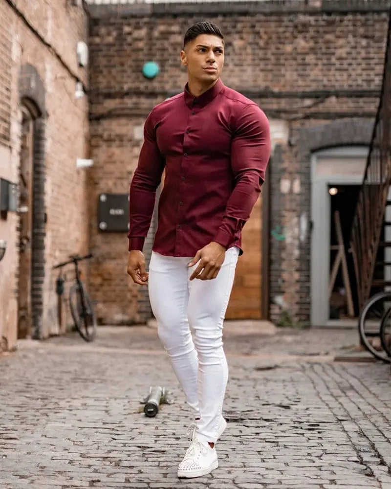 Long Sleeve Workout Clothes Muscle - Free and Opaque Men's Shirt - SHOWLU FASHION STORE