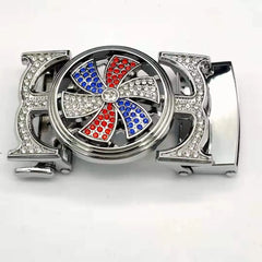 Showlu Store Nation 0 YBE-25 Sliver / China / Only Buckle 3.7CM Man Automatic Buckle Leather Belt High Quality Men Business Belt Golden Waist Buckle Rhinestone Decoration Males Luxury Belt