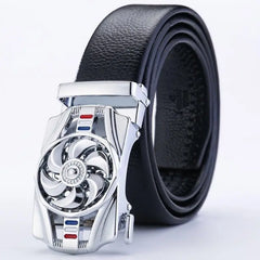 Showlu Store Nation 0 YBE-A1 Silver / China / 120cm Man Automatic Buckle Leather Belt High Quality Men Business Belt Golden Waist Buckle Rhinestone Decoration Males Luxury Belt