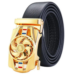 Showlu Store Nation 0 YBE-A1 Golden / China / 120cm Man Automatic Buckle Leather Belt High Quality Men Business Belt Golden Waist Buckle Rhinestone Decoration Males Luxury Belt