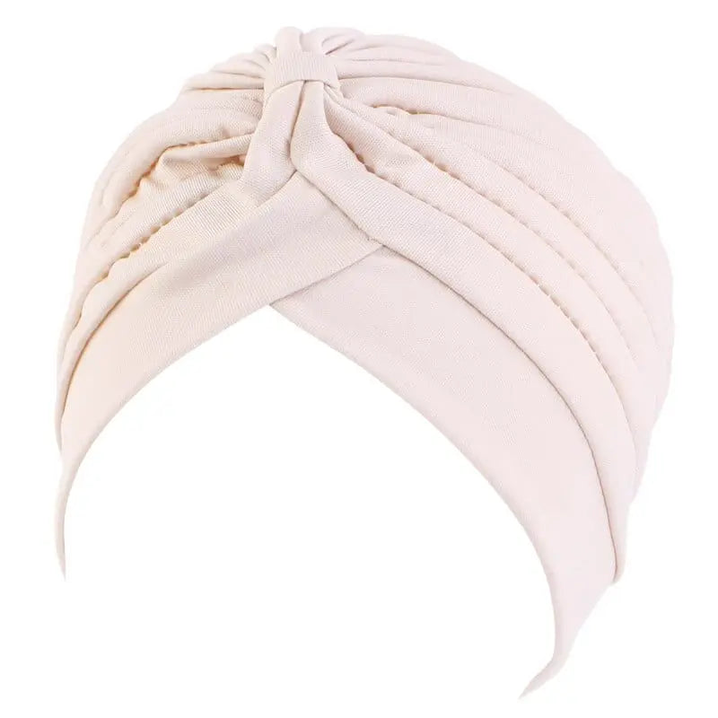 Showlu Fashion Store 0 Khaki New Flower Decoration Turban Solid Color For Women Fashion Hair Wear Head Wrap Ladies Headwear Cancer Hats India Cap Bandana
