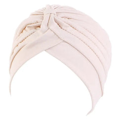 Showlu Fashion Store 0 Khaki New Flower Decoration Turban Solid Color For Women Fashion Hair Wear Head Wrap Ladies Headwear Cancer Hats India Cap Bandana