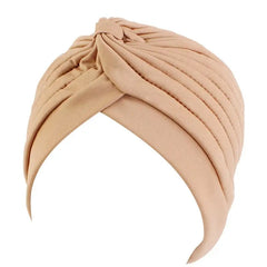 Showlu Fashion Store 0 L coffee New Flower Decoration Turban Solid Color For Women Fashion Hair Wear Head Wrap Ladies Headwear Cancer Hats India Cap Bandana