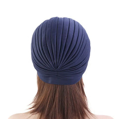Showlu Fashion Store 0 New Flower Decoration Turban Solid Color For Women Fashion Hair Wear Head Wrap Ladies Headwear Cancer Hats India Cap Bandana