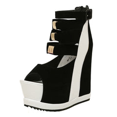 Platform Shoes Women's New Hidden Heel Peep Toe Cut Out Sandals SHOWLU FASHION STORE