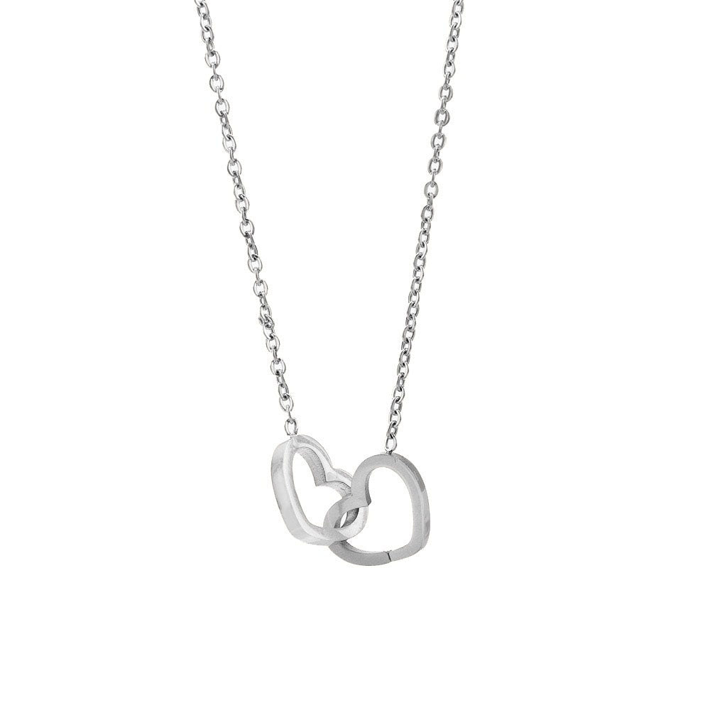 Personality Lettering Stainless Steel Double Ring Heart Necklace Rotating Rose Jewel Case and Packing Box Reversible Necklace Box SHOWLU FASHION STORE