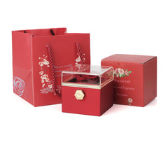 Personality Lettering Stainless Steel Double Ring Heart Necklace Rotating Rose Jewel Case and Packing Box Reversible Necklace Box SHOWLU FASHION STORE