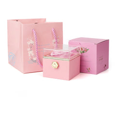 Personality Lettering Stainless Steel Double Ring Heart Necklace Rotating Rose Jewel Case and Packing Box Reversible Necklace Box SHOWLU FASHION STORE