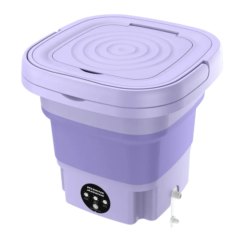 Showlu Store Nation 0 China / Purple / CN Portable Foldable Washing Machine With Spin Dryer Automatic Mini Underwear  Sock 110v/220V Washing Machine With Centrifuge 8L