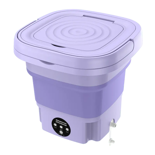Showlu Store Nation 0 China / Purple / CN Portable Foldable Washing Machine With Spin Dryer Automatic Mini Underwear  Sock 110v/220V Washing Machine With Centrifuge 8L