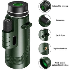Showlu Fashion Store 0 G872B-Green suit1 Portable Zoom HD 5000M Telescope Folding Long Distance Mini Powerful Telescope for Hunting Sports Outdoor Camping Travel