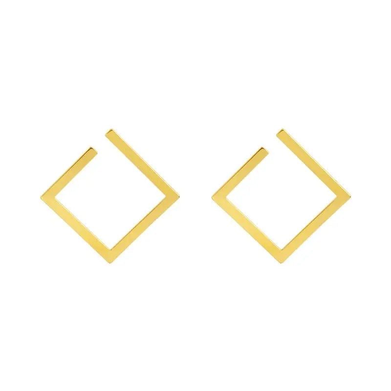Showlu Fashion Store 0 Retro Minimalist Square Earrings Irregular Stud Earrings New Exaggerated Cold Wind Fashion Earring for Women Opening Accessories