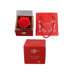 1PC Rotating Eternal Rose Flower Jewelry Box Ring Earrings Necklace Storage Boxes Wedding Valentine's Day Gift Boxes for Lovers SHOWLU FASHION STORE
