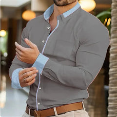 Men's business lapel shirt office casual outdoor street shirt soft and comfortable men's high-quality top large size XS-6XL SHOWLU FASHION STORE